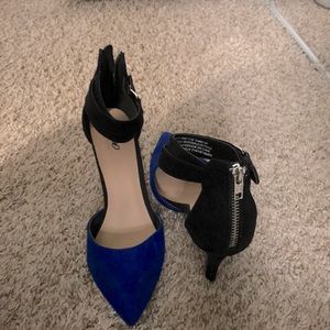 Black and blue heels